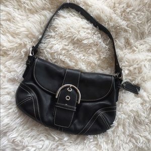 Like New!-Black leather Coach bag
